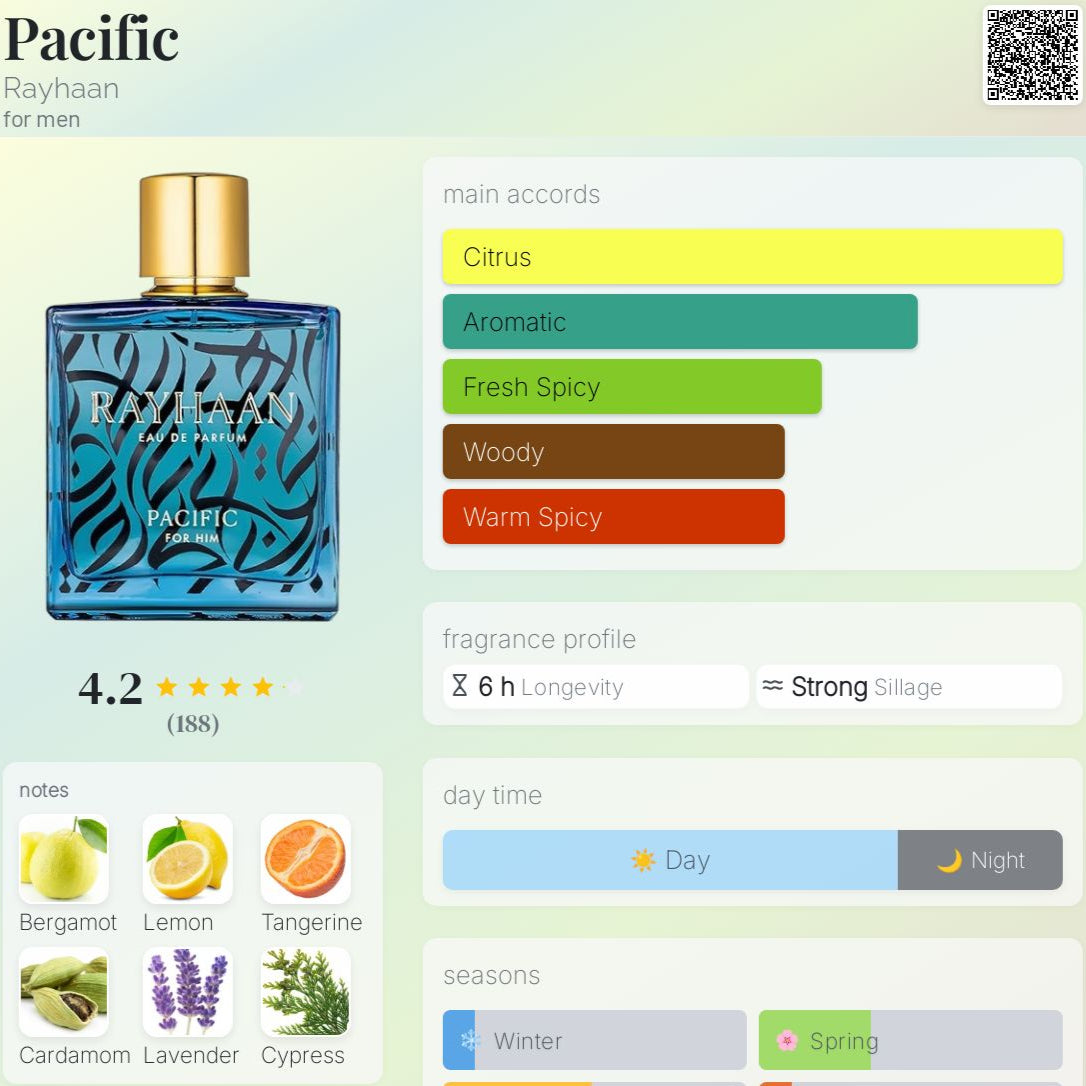 RAYHAAN PACIFIC POUR HOMME EDP 100ML