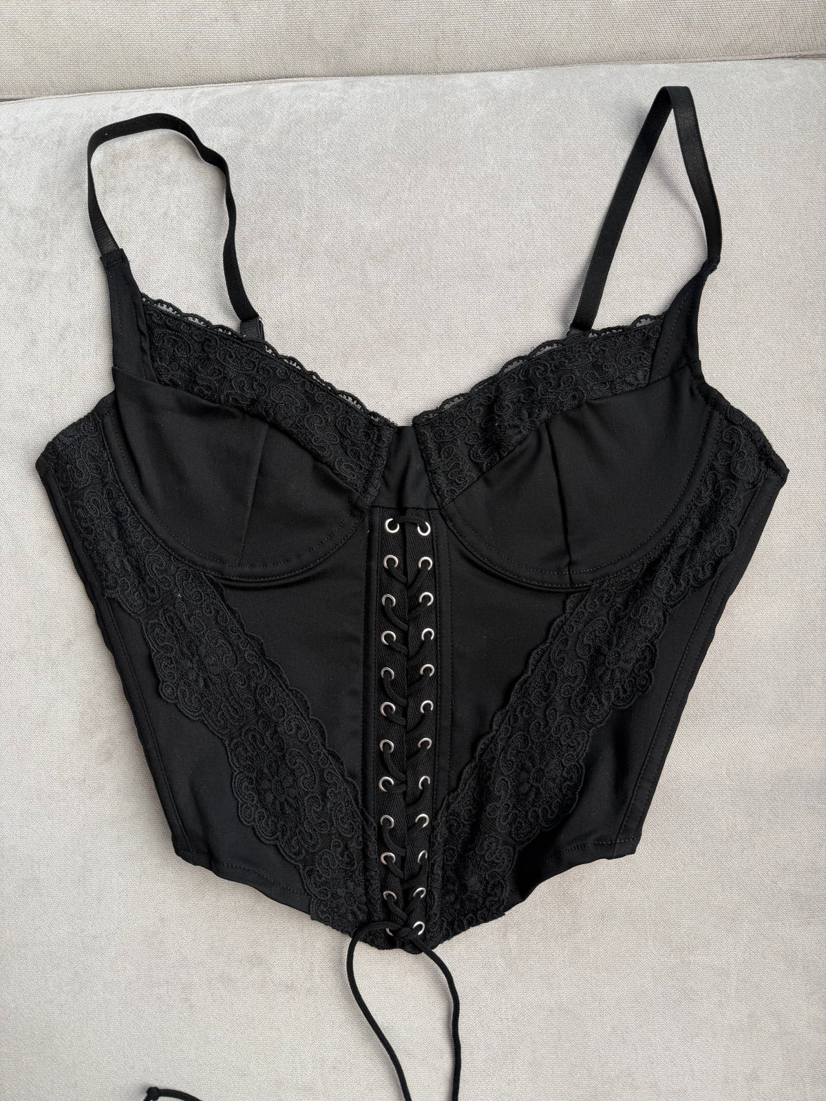 Top corset cordones