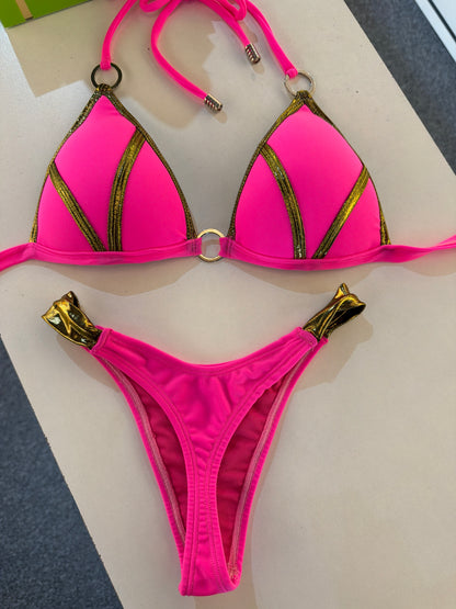 Bikini tasa Fuxia dorada