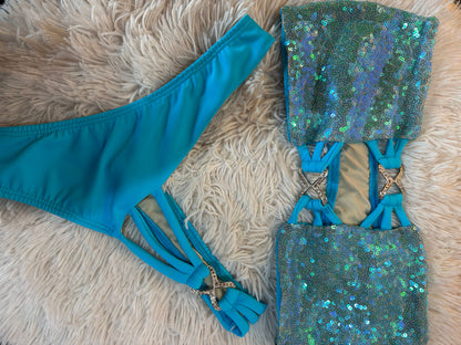 Bikini dorada lentejuelas