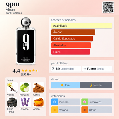 AFNAN 9pm Black Edp 100ml MAN