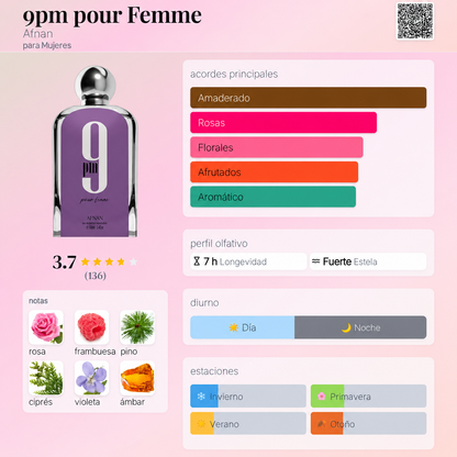 AFNAN 9PM POUR FEMME (PURPLE) EDP 100ML