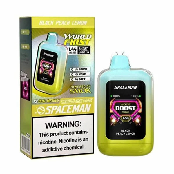 BLACK PEACH LEMON SMOK SPACEMAN NEBULA 25K PUFFS