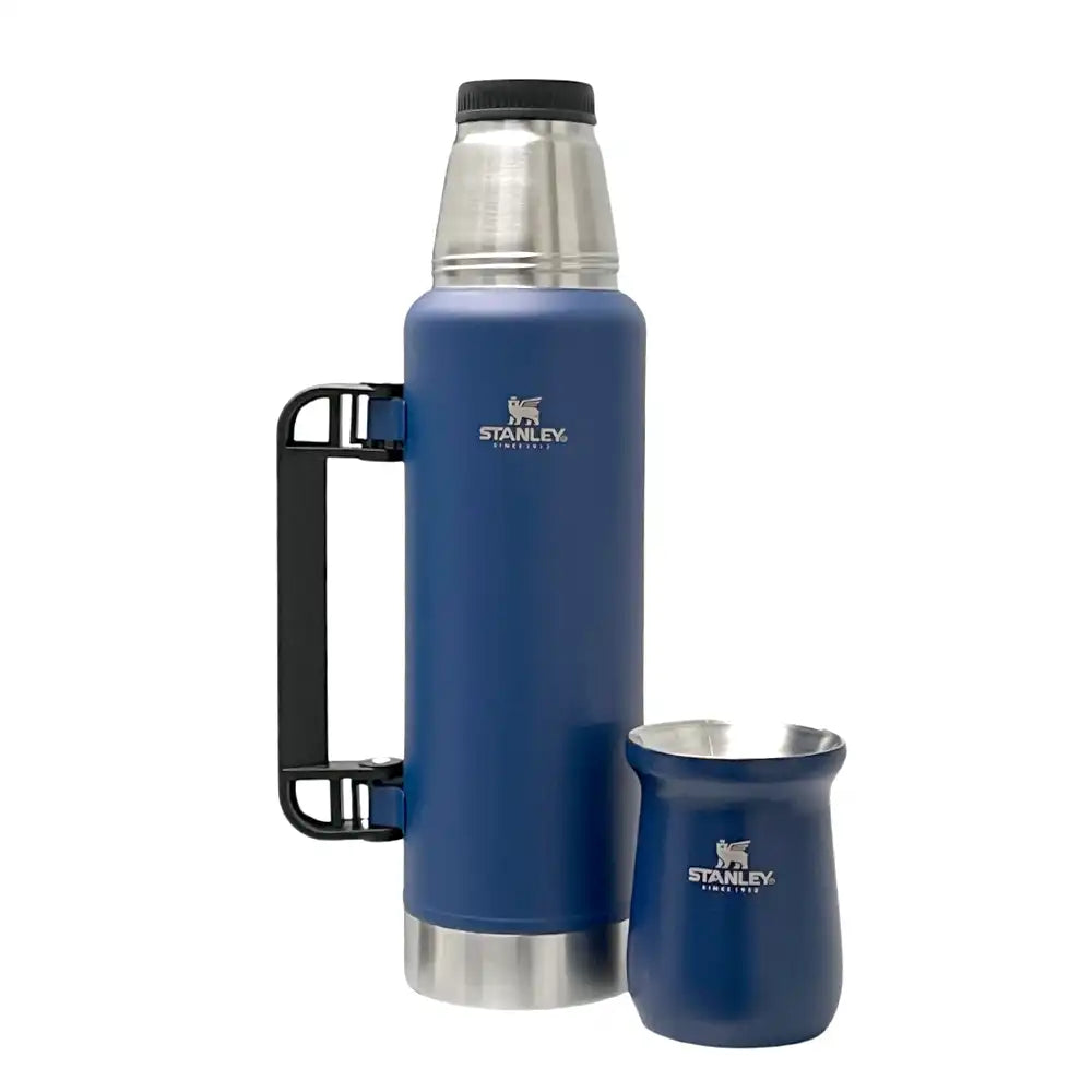 TERMO CON MATE STANLEY AZUL