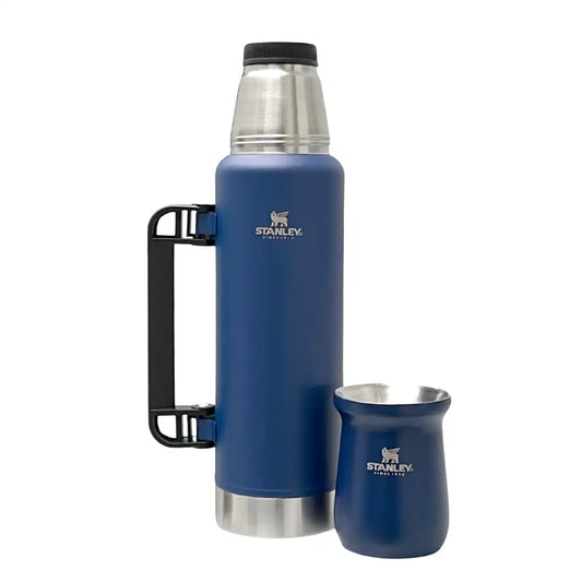 TERMO CON MATE STANLEY AZUL