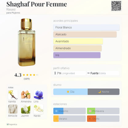 RASASI NAFEIS AL SHAGHAF POUR FEMME  100ML EDP